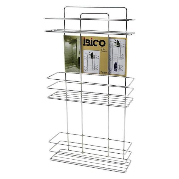 3 KATLI - DİKDÖRTGEN   KROM   METAL  BANYO KÖŞELİK - DUŞKABİN RAF - ŞAMPUANLIK (5365) - Image 1