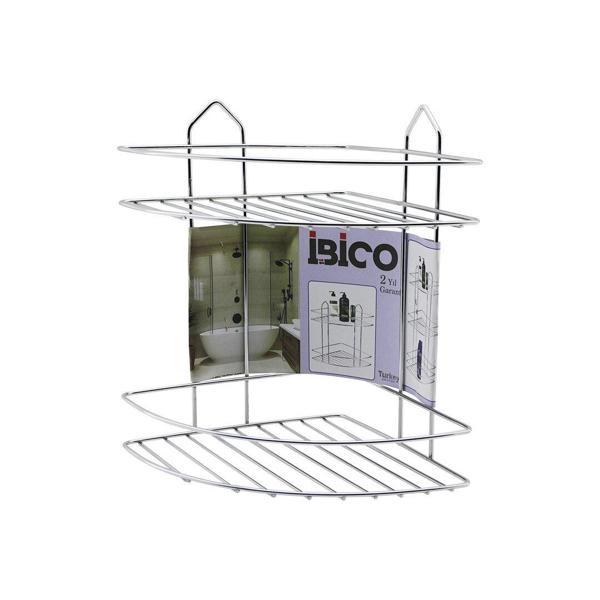2 KATLI - ÜÇGEN   KROM   METAL  BANYO KÖŞELİK - DUŞKABİN RAF (5365) - Image 1