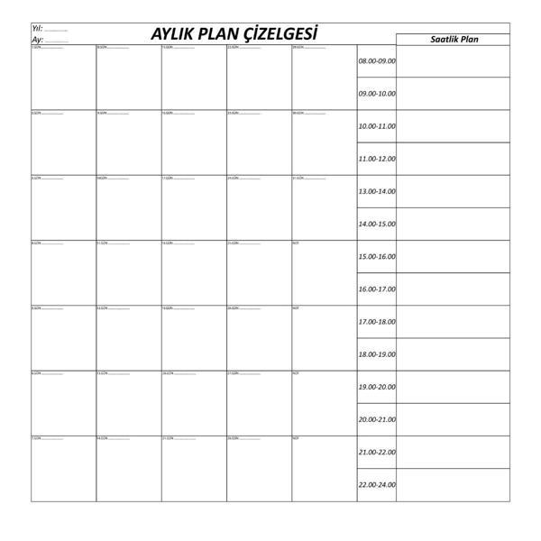 Aylık Planlayıcı Manyetik Duvar Stickerı Takvim Plan Çizelgesi (5365) - Image 1