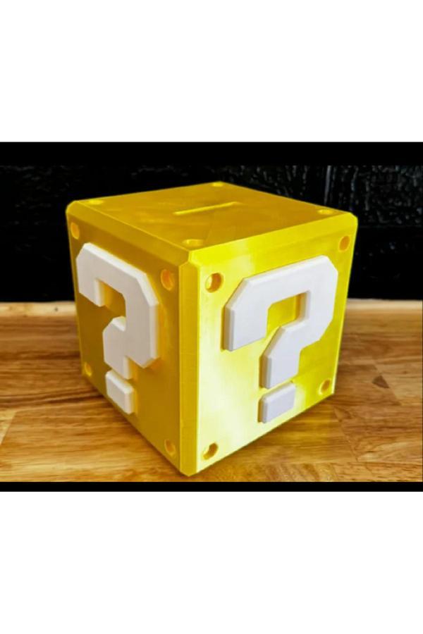 Filament Super Mario Soru İşareti Kumbara – 3D Baskı Dekoratif Para Kutusu - Image 1