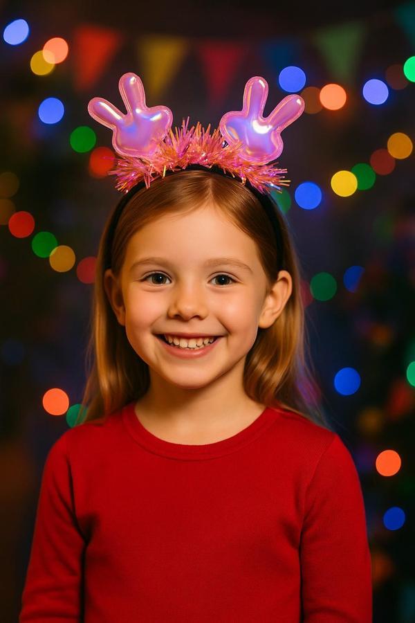 KPop Kore Style Yılbaşı Yeni Yıl Parıltılı Çocuk Tavşan Kulaklı Taç Parti Işıltılı Kız Aksesuarı - Image 1