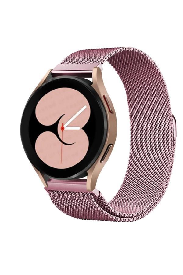 Samsung Galaxy Watch 4 Metal Mıknatıslı Kordon - Rose-(5796) - Image 1
