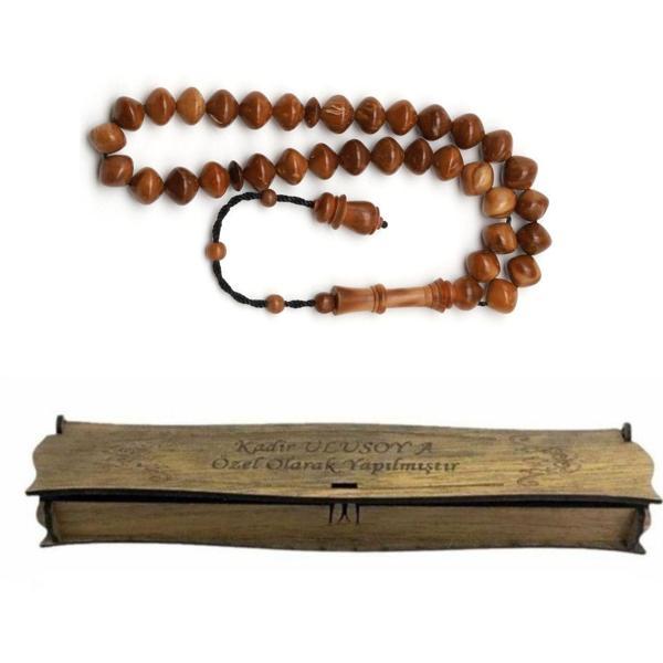 Kişiye Özel Kutulu Kuka Ağacı Tesbih 8 mm – Doğal El İşçiliği Hediyelik Tesbih - Image 1