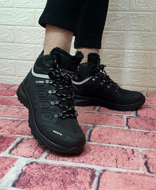 Stepway 8075 Siyah Kürklü Kaymaz Taban Erkek Bot - Image 1