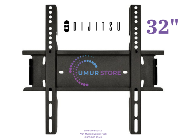 Dijitsu 32 D 18000 32'' 82 Ekran Uydu Alıcılı HD 32”, 39”, 40” inç Uyumlu Lcd Led TV Sabit Duvar Ask - Image 1