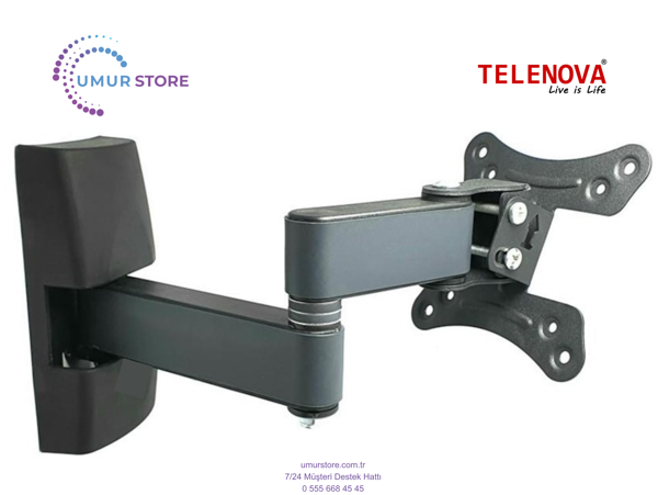 Telenova Revo24d 24'' 61 Ekran Uydu Alıcılı Hd 14”- 28” Monitör Lcd Led TV Hareketli Askı Aparatı - Image 1