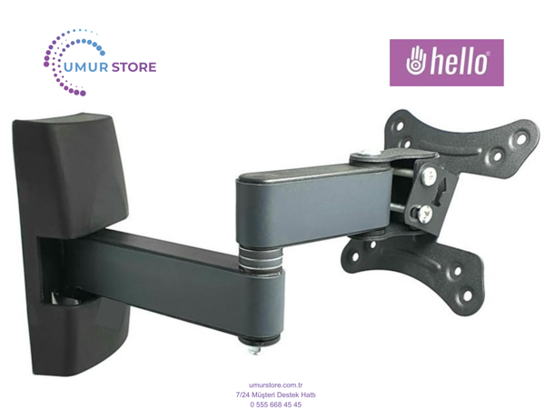 Hello HL-2700 27'' Audio IN-RCA-VGA-HDMI-USB 12V Full HD 14”- 28” Monitör Lcd Led TV Hareketli Askı  - Image 1