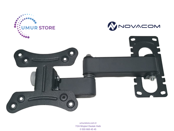 NOVACOM 22 inç 17”- 27” Uyumlu Monitör Lcd Led TV Hareketli Duvar Askı Aparatı - Image 1
