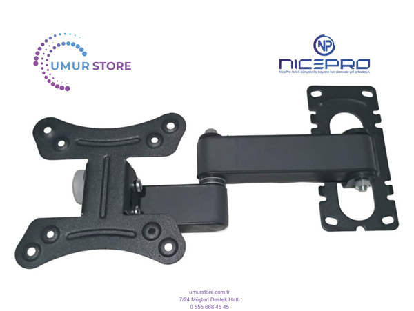 NPO SW2495T 24'' Full HD Smart 17”- 27” inç Monitör Lcd Led TV Hareketli Duvar Askı Aparatı - Image 1