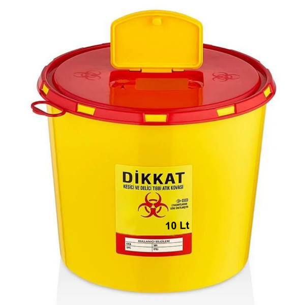 Tıbbi Atık Kovası 10 Litre (TAK3210) -  Güvenli ve Dayanıklı - Image 1