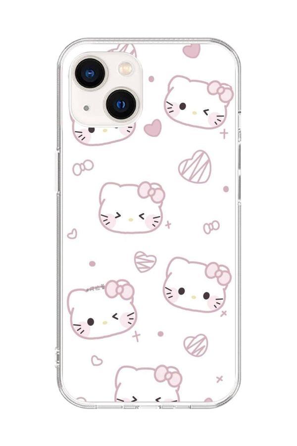 Dali Design İphone 14 Plus Uyumlu Şeffaf Kılıf Hello Kitty Tasarımlı - Image 1