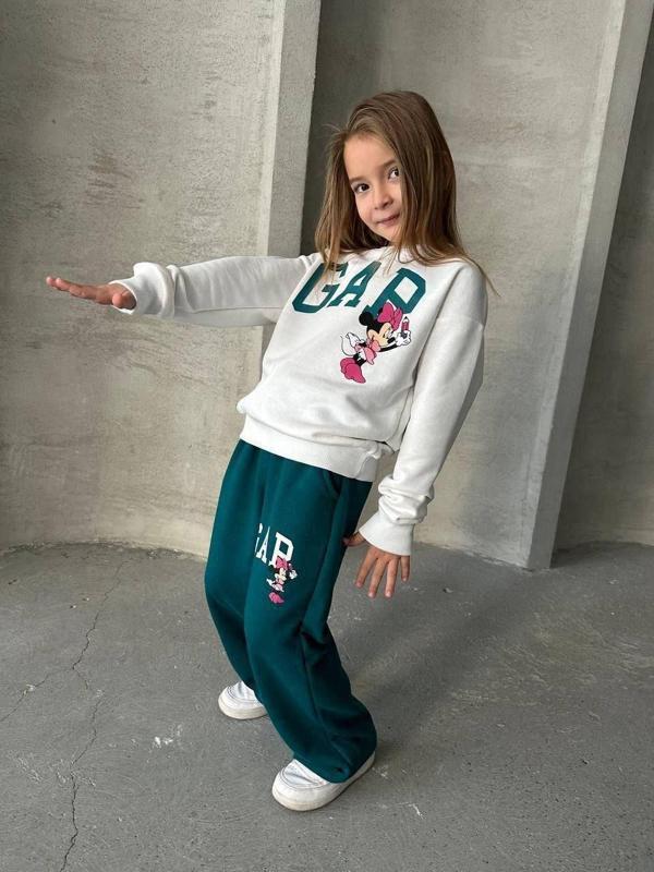 Cg Kids Minnie Mouse Kız Çocuk 3 İplik Alt Üst Takım Süper Kalite Kumaş - Image 1