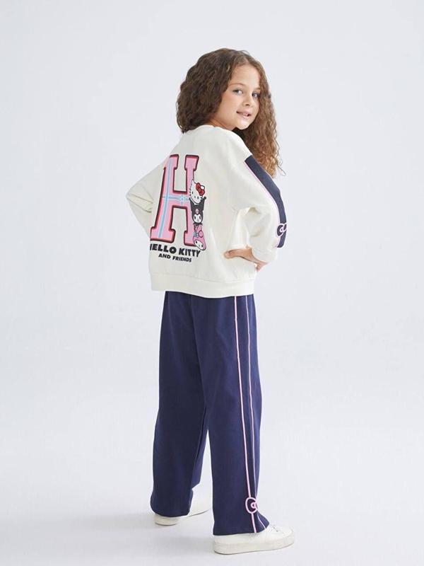 Cg Kids Kuromi Hello Kitty Kız Çocuk 3 iplik Alt Üst Takım Süper Kalite Kumaş Sırt Baskı Detay - Image 1