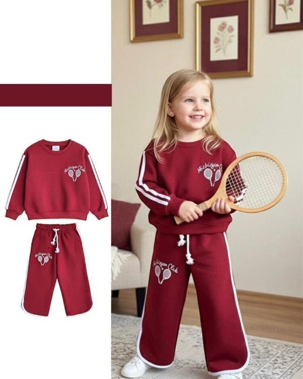 Cg Kids Kabartma Baskılı 3 iplik Alt Üst Takım Süper Kalite Kumaş Paça Detaylı - Image 1