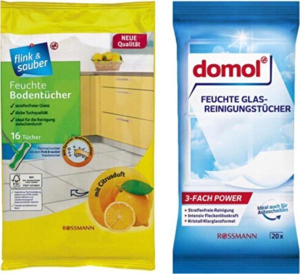Flink Sauber Domol Cam Yüzeyler İçin Islak Temizlik Bezi + Islak Yer Bezi 2'li Set - Image 1