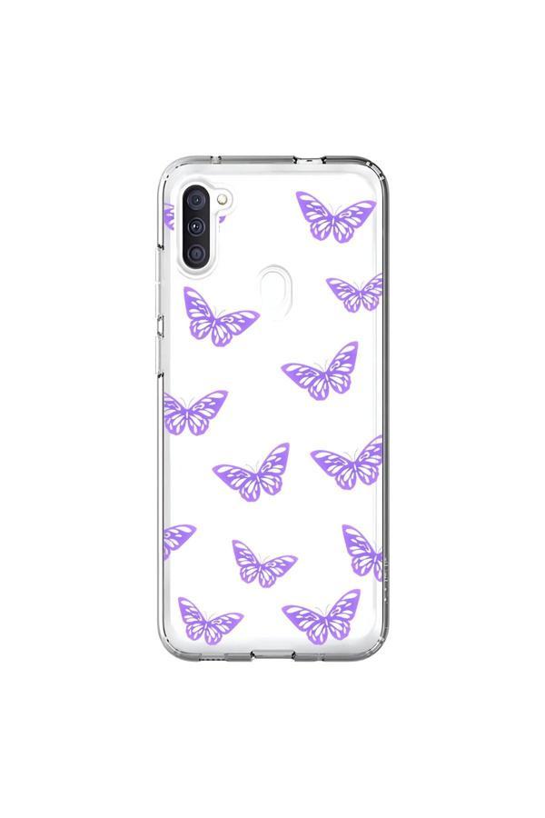 Dali Design Samsung Galaxy A11 Uyumlu Şeffaf Kılıf Kelebek 4 Tasarımlı - Image 1
