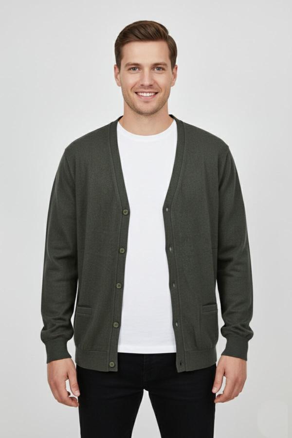 Erkek Spor Selanik Düğmeli Hırka Regular Kalıp BGL-ST04873 - Image 1