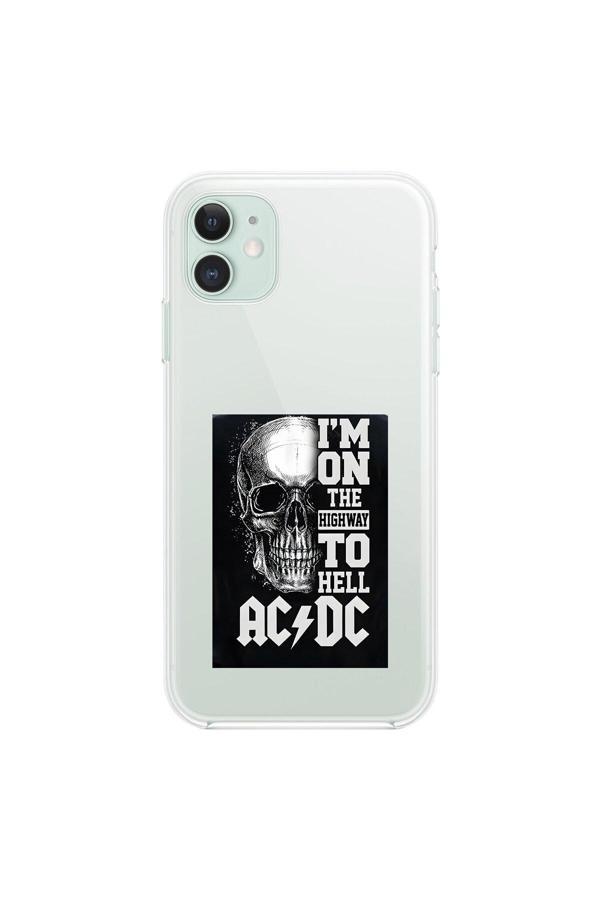 Dali Design İphone 11 Uyumlu Şeffaf Kılıf Ac/Dc Tasarımlı - Image 1