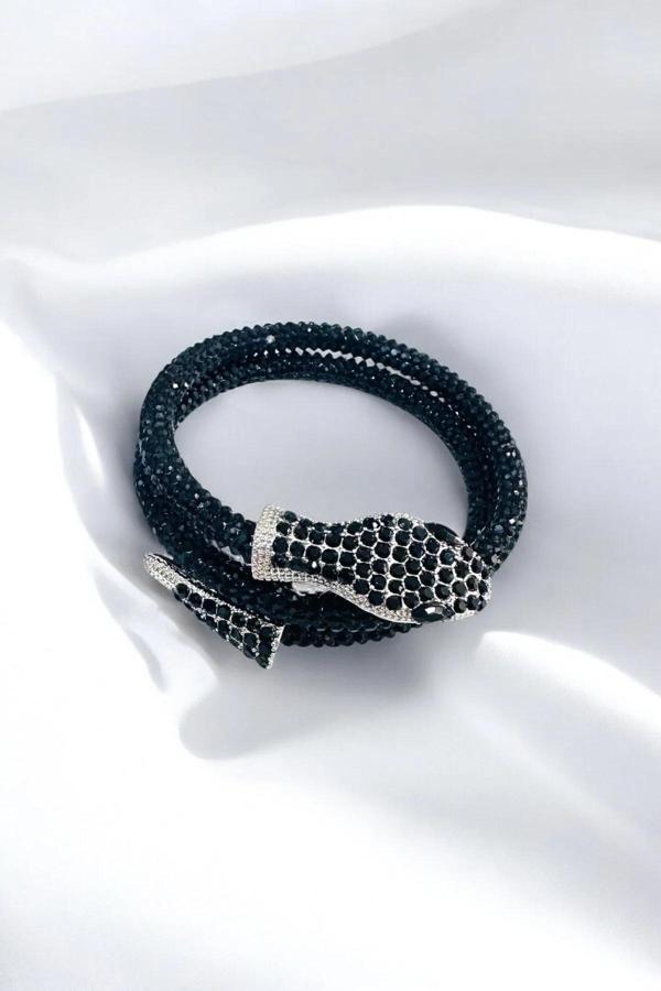 METALİZE CHOKER TAŞLI YILAN DOLAMALI BİLEKLİK - Image 1