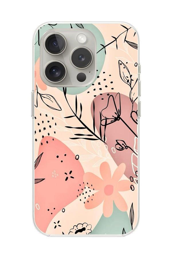 Dali Design İphone 12 Pro Uyumlu Şeffaf Kılıf Çiçek Tasarımlı - Image 1