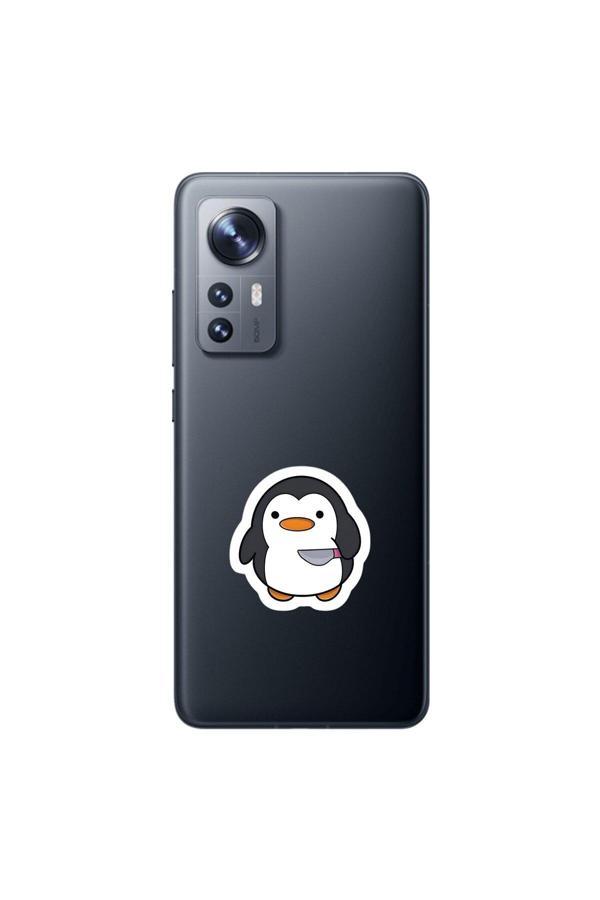 Dali Design Xiaomi Mi 12 Uyumlu Şeffaf Kılıf Couple Penguen 2 Tasarımlı - Image 1