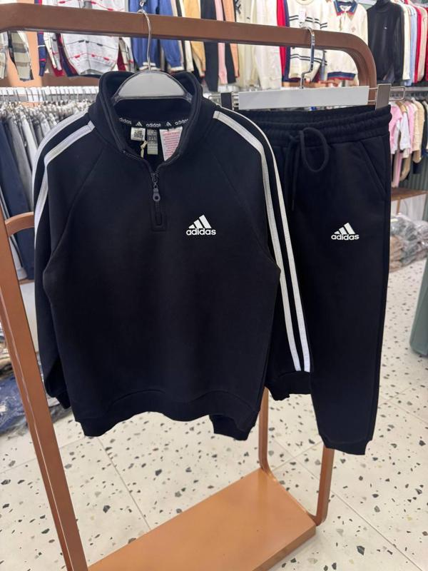 Logo Baskılı Siyah Genç Takım – Balıkçı Yaka Sweatshirt & Eşofman Altı - Image 1