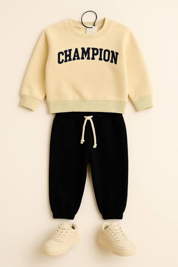 CHAMPION Nakışlı Çocuk Takımı – Sweatshirt & Eşofman Altı - Image 1