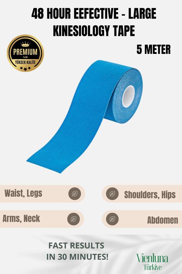 High Quality Waterproof Breathable Athletic Elastic Muscle Pain Kinesiology Tape Blue - Image 1