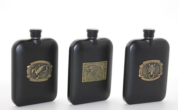 Paslanmaz Çelik Kabartmalı Tekli 6 Oz Matara Alk2666 - Image 1