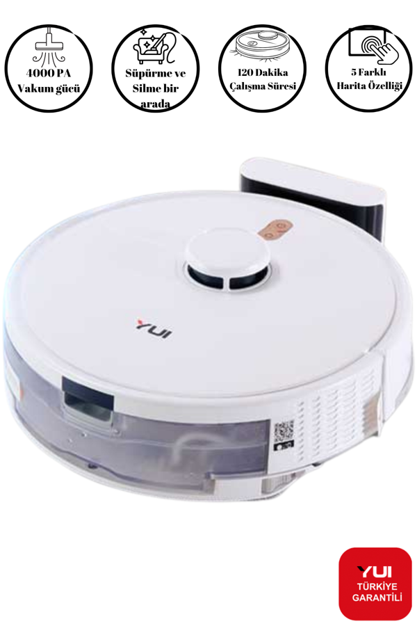 RS16 Akıllı Robot Vacuum & Mop Süpürge Beyaz (YUI TÜRKİYE GARANTİLİ) - Image 1