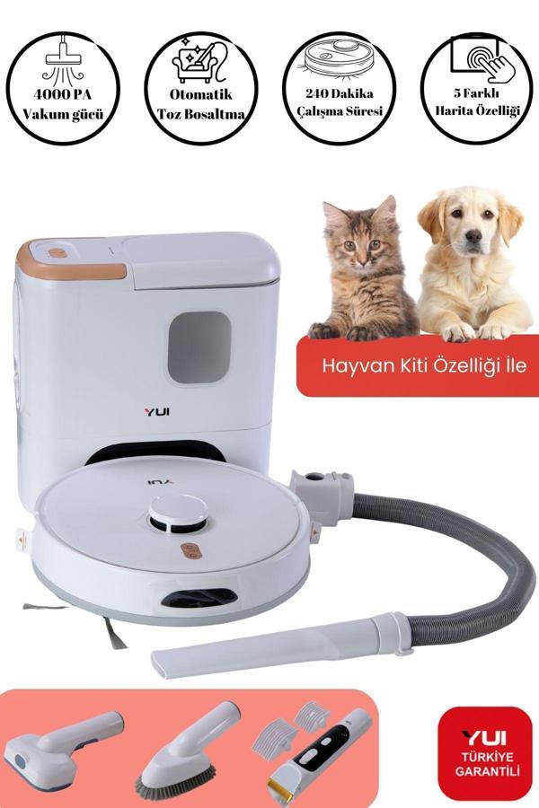 RS16 PRO MAX Pet Kit Özellikli Akıllı Robot Vacuum & Mop Süpürge Beyaz (YUI TÜRKİYE GARANTİLİ) - Image 1