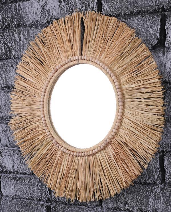 Bohem Handmade Rafya Ayna Büyük Boy (50 Cm) B017 - Image 1