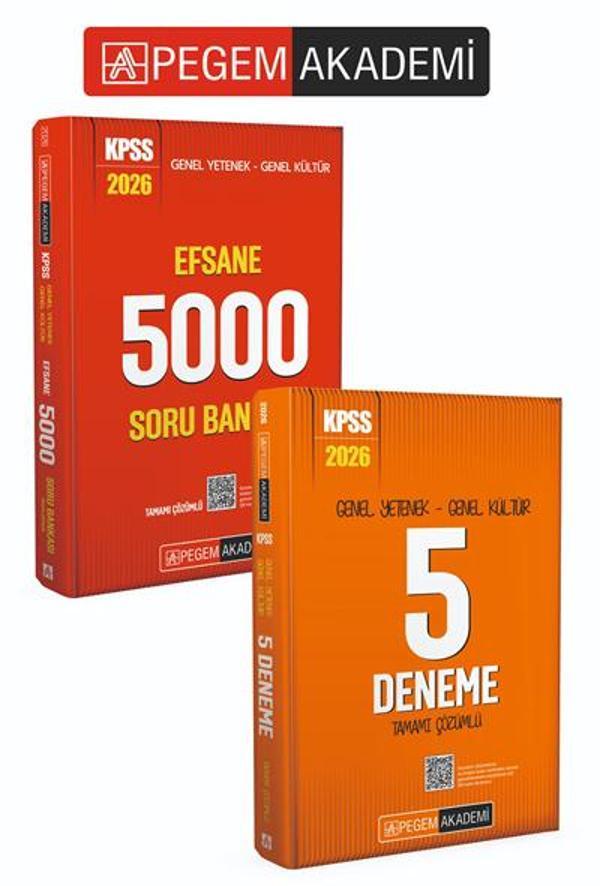 PEGEM AKADEMİ 2026 KPSS Genel Yetenek Genel Kültür Efsane 5000 Tamamı Çözümlü Soru Bankası +  2026 K - Pegem Akademi Yayıncılık - Image 1