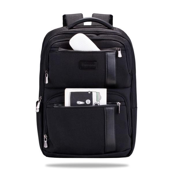 Classone BP-BS100 Business VIP B1 - Serisi 15.6' WTX Pro Su Geçirmez Kumaş Laptop Sırt Çantası-Siyah - Image 1