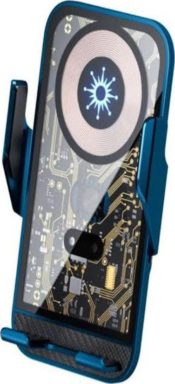 BAYINDIRELEKTRONİK 15W Sensörlü Araç İçi Wireless Şarjlı Telefon Tutucu Elite Şeffaf Süper Sessiz Tasarım - Image 1