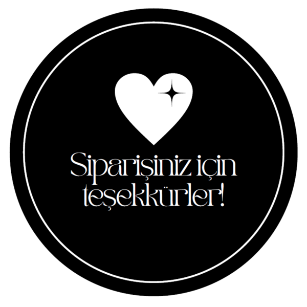 Siparişiniz İçin Teşekkürler Siyah kalp 150 Adet - Image 1
