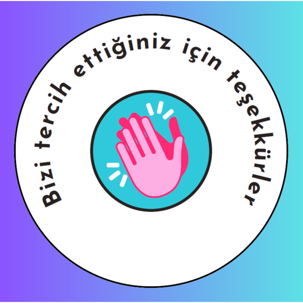 Sticker Bizi Tercih Ettiğiniz İçin Teşekkürler Alkış 150 adet - Image 1
