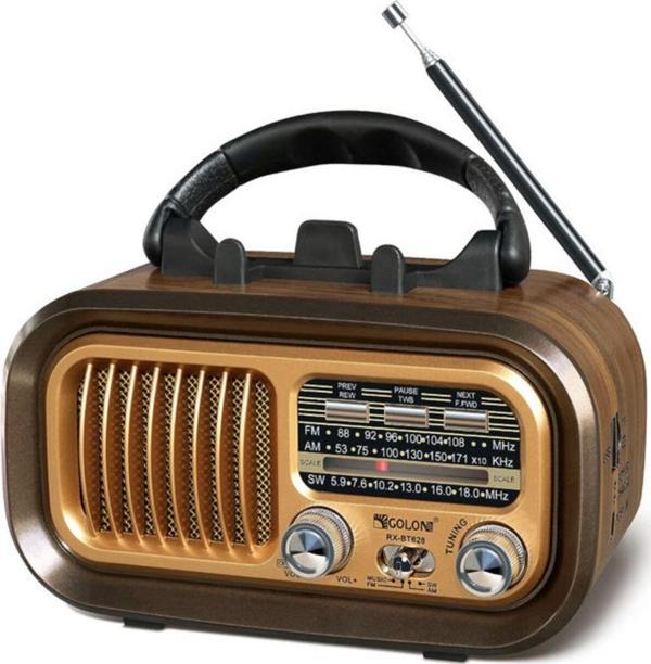 BAYINDIRELEKTRONİK Nostaljik Görünümlü Solar Panelden Şarj Olabilen Telefon Standlı FM Radyo Bluetooth Hoparlör - Image 1