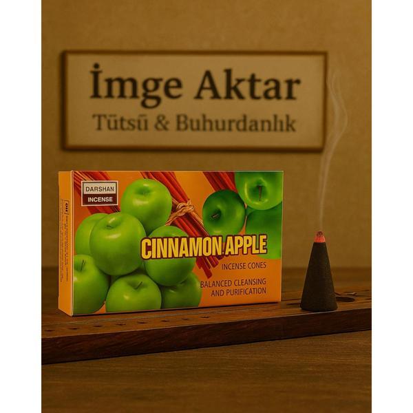 Darshan İncense Cinnamon&Apple Tarçın&Elma Konik Tütsü 10 Adet  - Image 1