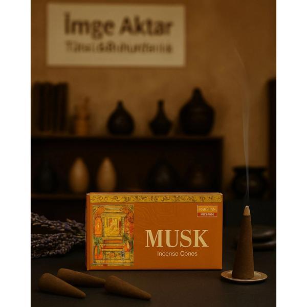 Darshan İncense Musk KonikTütsü 10 Adet - Image 1