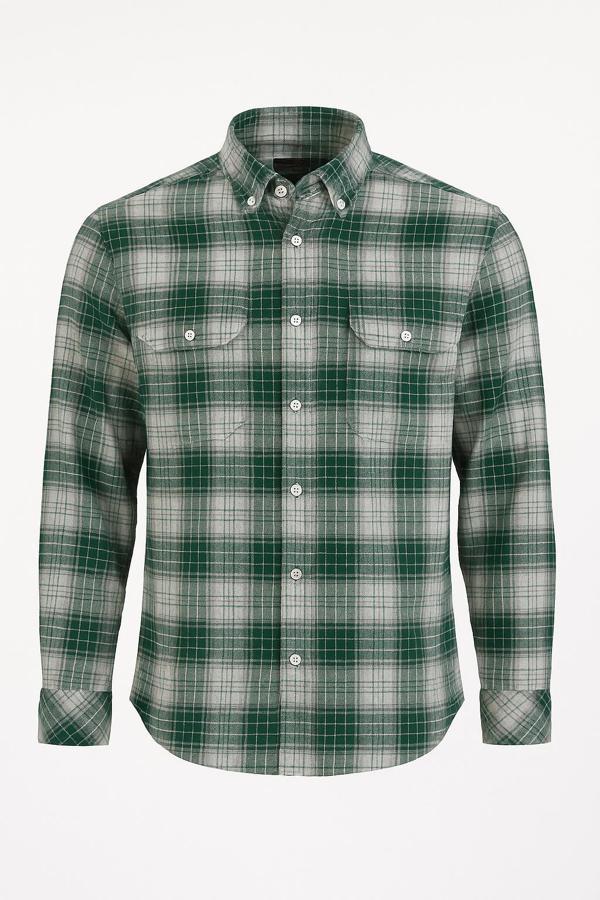 Atilla Özer Büyük Beden Çift Cep Klasik Kışlık Kaşmir Gömlek - 7462 - Image 1