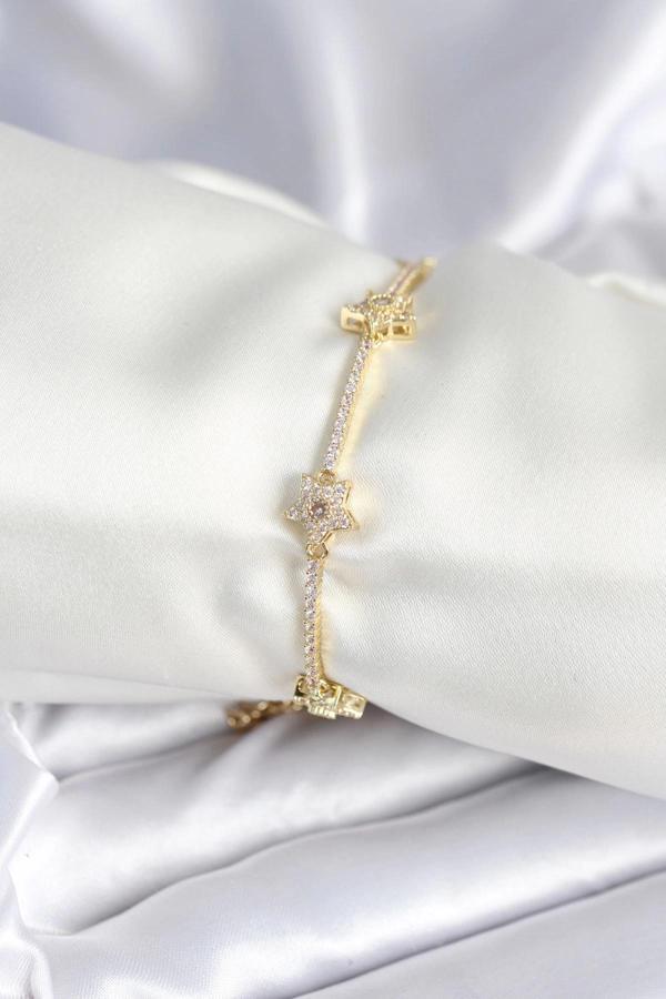 BFS Pirinç Gold Renk Yıldız Model Kadın Bileklik - Image 1