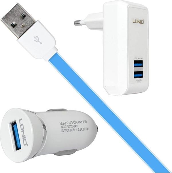 ULTRATEKNO Apple 3in1 Araç Şarjı + Duvar Şarjı + Iphone Şarj Kablosu - Image 1