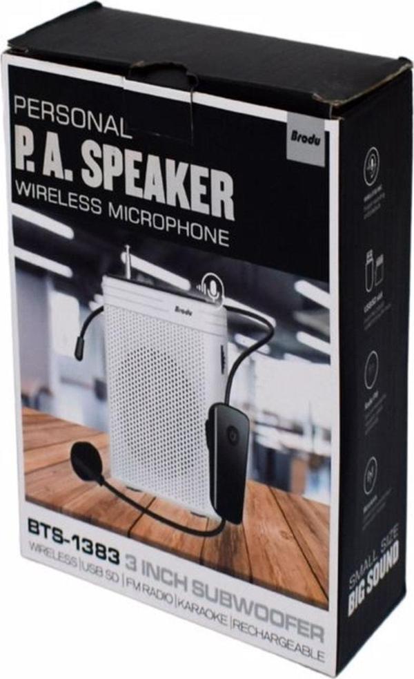 ULTRATEKNO Kablosuz Mikrofonlu Rehber Amfisi 3" Subwoofer Hoparlör Bluetooth Fm Usb Tf Kart Destekli Hoparlör - Image 1
