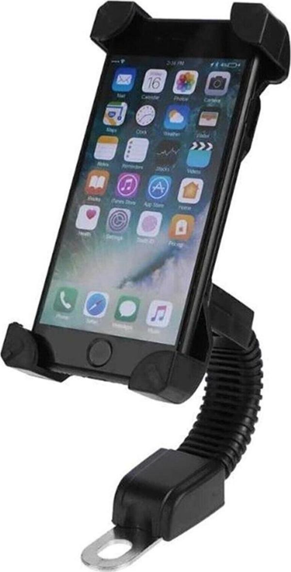 ULTRATEKNO Motosiklet Telefon Tutucu Aynaya Monte Ayarlanabilir Gövde 360° - Image 1