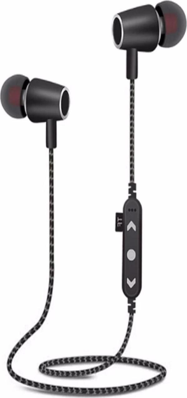 ULTRATEKNO Ms-t14 Hafıza Kartı Takılabilir Metal Bluetooth Kulak Içi Kulaklık Siyah - Image 1