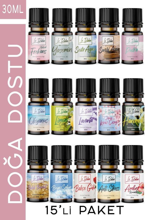 Le Balvo 15'li Set Uçucu Yağ Buhurdanlık Esansı Oda Kokusu Esansiyel Yağ Oda Difüzörü Esansı Buhur Yağı 30ml - Image 1