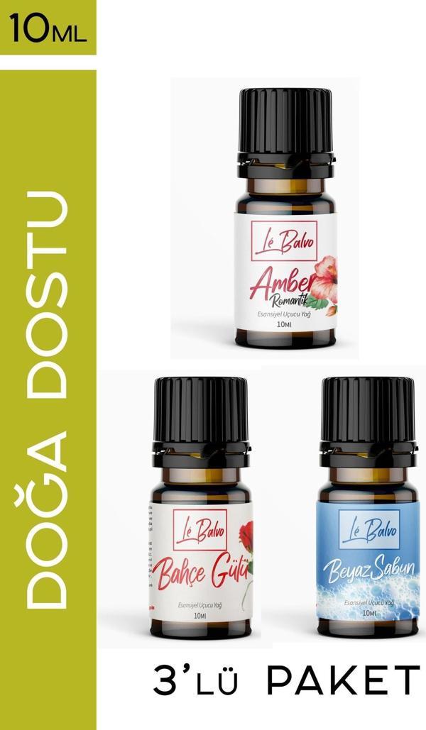 Le Balvo Amber,bahçe Gülü,beyaz Sabun Doğal Uçucu Saf Buhurdanlık Esansı Oda Kokusu Esans Buhur Yağı 10ml - Image 1