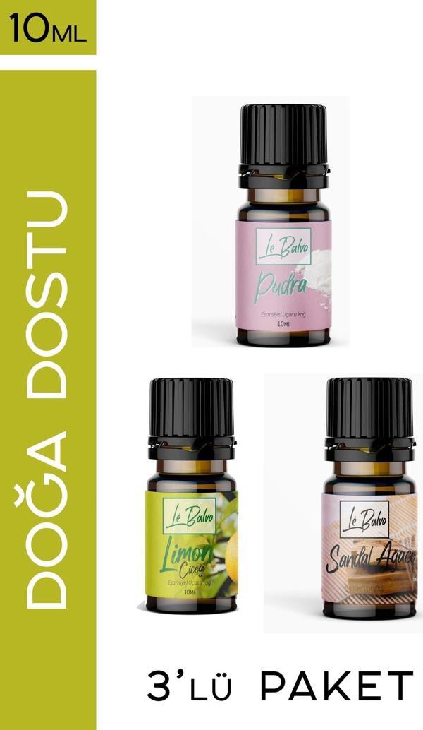 Le Balvo Limon,pudra,sandal Ağacı Doğal Uçucu Saf Buhurdanlık Esansı Oda Kokusu Esans Buhur Yağı 10ml - Image 1