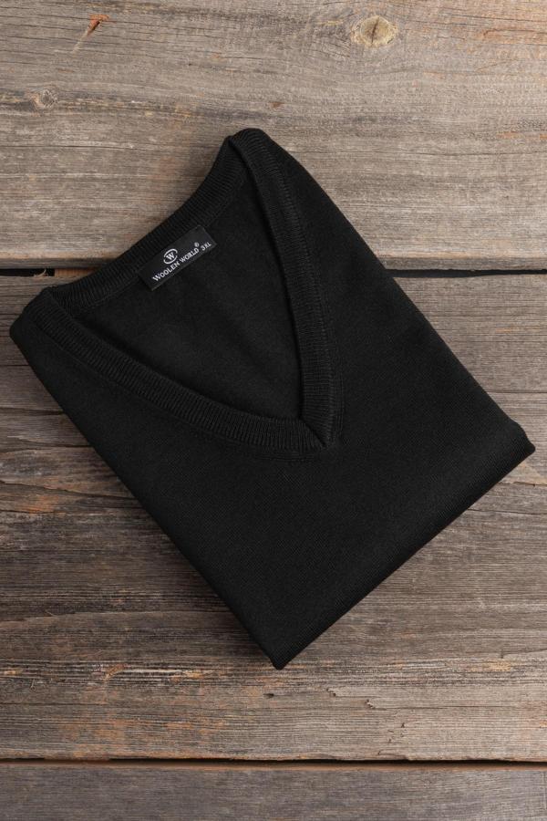 V Yaka Battal (Büyük Boy) Yünlü Kolsuz Triko Süveter  - Image 1